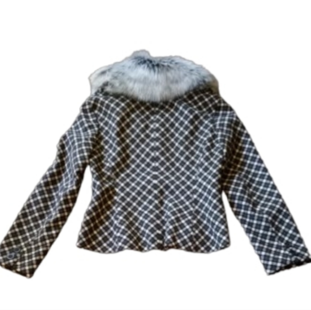 Nine West jacket, jacket with a removable faux fur collar Size 6 - Picture 3 of 3